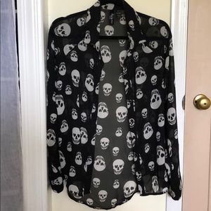 💀 Sheer Skull Blouse